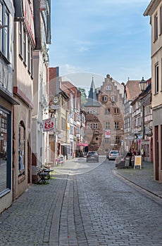 View of the medieval buildings of BuÃËdingen, Hesse, Germany